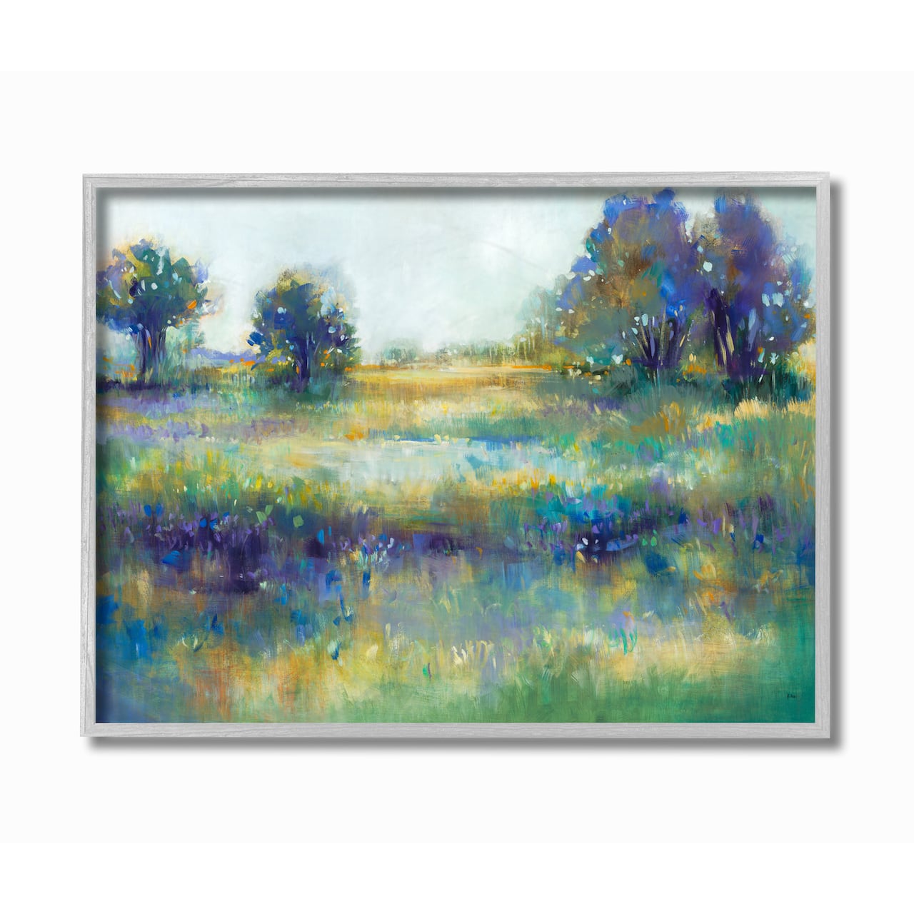 Stupell Industries Wetland Watercolor Landscape Painting Wall Accent with Gray Frame